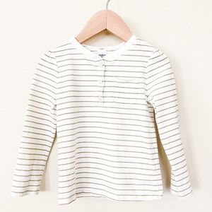 Oshkosh | Toddler Girl Long Sleeve Shirt Gold and White Size 3T
